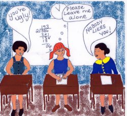 drawing depicting school bullying