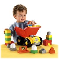 boy playing with blocks