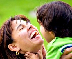 a mom shares precious time with son