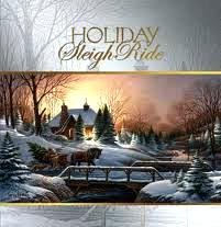 Holiday sleigh ride scene
