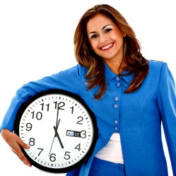 Woman with Clock Managing Time